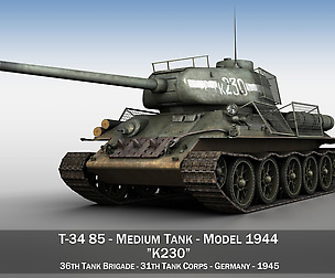 T-34 85 - Soviet medium tank - K230