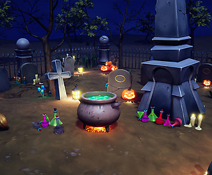Cartoon Graveyard Props
