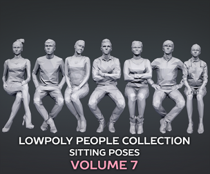 Lowpoly People Sitting Pack Volume 7