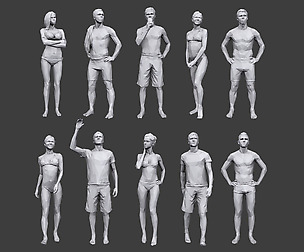 Lowpoly People Vacation Pack
