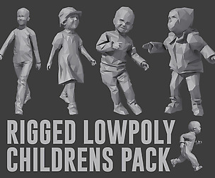 Rigged Lowpoly Children Pack