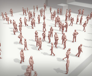 Lowpoly Crowd of People