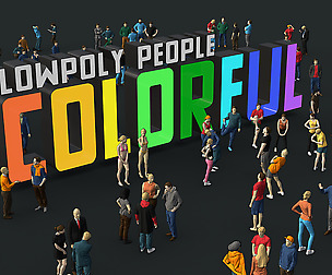 Lowpoly People Colorful