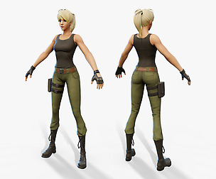 Cartoon Army Girl