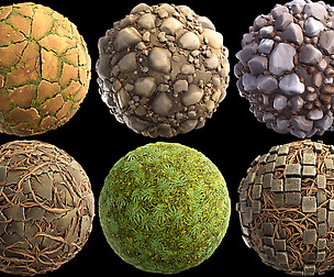 "stylized_terrain vol. 02" pack of 23 materials