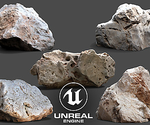 UE4 Photogrammetry 3D Scan Stone Pack VOL 1