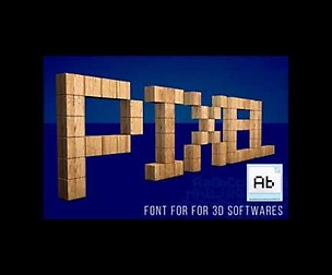 MS Pixelated Re-Topologized Font for 3D Softwares