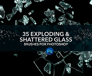 35 Exploding, Shattered Glass Brushes for PS