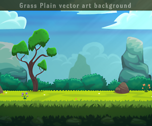 Grass plain Vector Background