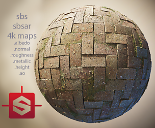 Interlocking Pavements Tileable PBR Material