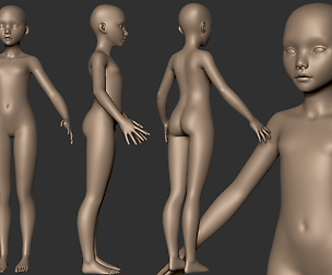 Female Young Base Mesh Low poly
