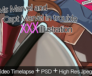 Capt and Ms Marvel XXX Illustration