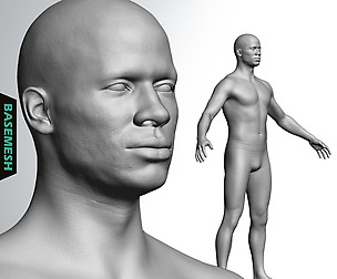 Average Black Male Body Basemesh