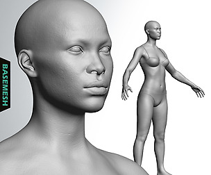 Average Black Female Body Basemesh
