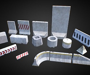 16 Concrete Barriers - Big Pack