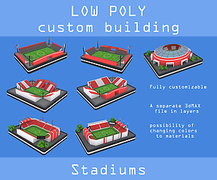 Low poly Stadiums pack