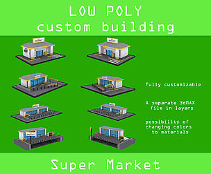 Low poly Super Market pack