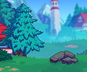 2D Fantasy Village Background
