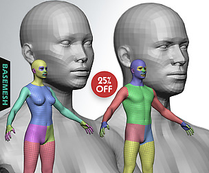 Average Body Lowpoly Basemesh Set