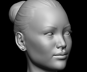 Asian Female Head Base Mesh
