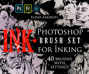 •INK.• 40 Photoshop Brushes for Inking