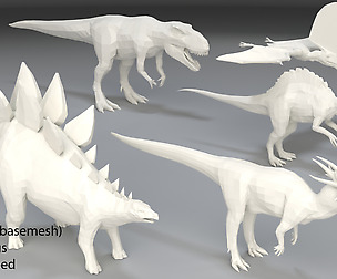 Dinosaur - 5 pieces low poly-part 7