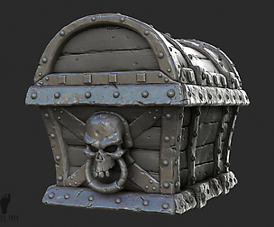 3D Pirate Treasure Chest - High Poly