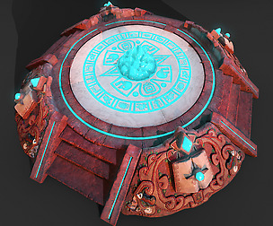 3D Aztec Pyramid Altar