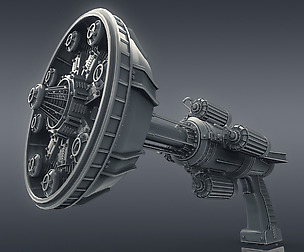 3D Sci-Fi Ray Gun Blaster
