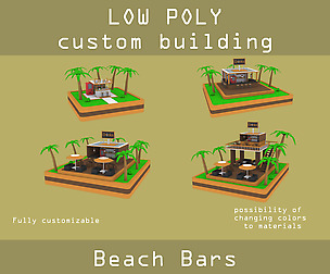 Low polyBeach bars Pack