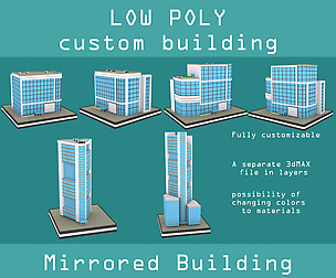 Low Poly Mirrored Building Pack