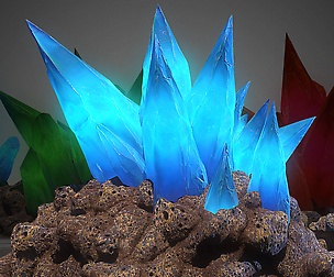 3d Cave Crystals GAME READY