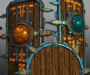 3D Aztec Warrior Shields - GAME READY