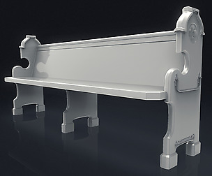 3D Church Pew Bench