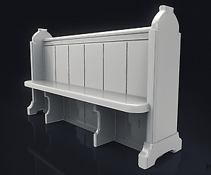 3D Church Pew Bench