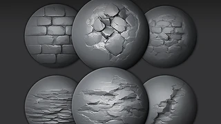 Zbrush - 18 Stylized Rock Brushes + 3 Ztool rocks cover