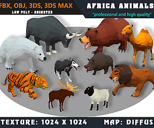 Animals Africa Cartoon Collection - Animated 02