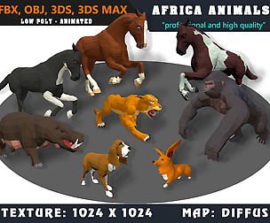 Animals Africa Cartoon Collection - Animated 04