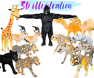 Africa Animal Illustration Animated Part 2