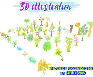 Low Poly Plant Illustration Collection Part 1