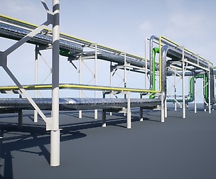 Modular industrial pipeline UE4