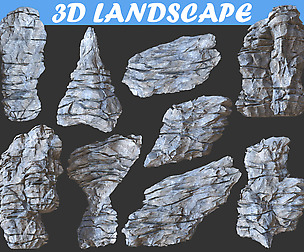 Low poly Realistic Rocky Sharp Cliff Modular Pack