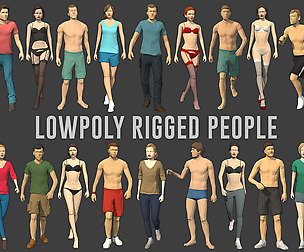 Lowpoly Rigged People