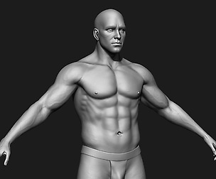 Realistic Human male body Zbrush