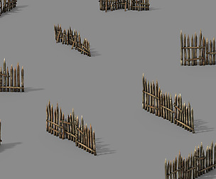Pointed wood - fence 01
