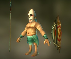 Aborigine Warrior Low-Poly Character