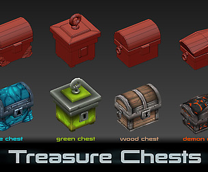 Treasure Chests Low-Poly