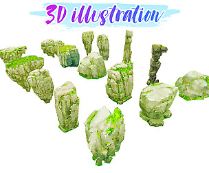 Low Poly Rock Illustration Collection Part 3