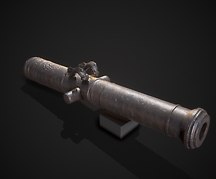 PBR Old Cannon Low-poly 3D model
