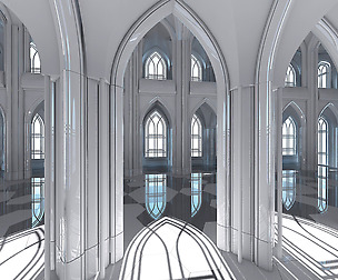 Futuristic Cathedral Interior